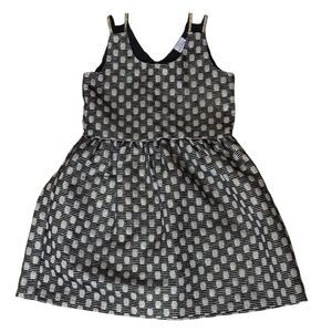 Egg By Susan Lazar Party Dress Metallic Gold Black Fit & Flare 2 Years